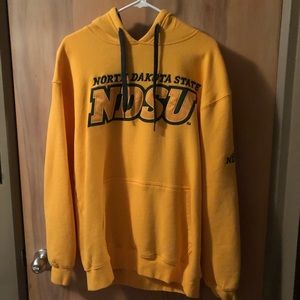 e5 NDSU Bison Gold/Green Pullover Sweatshirt Sz L